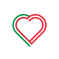 unity concept. heart ribbon icon of italy and austria flags. vector illustration isolated on white background