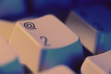 Close-up of a single key of a computer keyboard