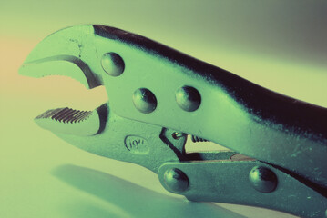 Close-up of an adjustable wrench