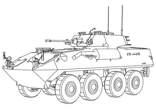 recommend clip art: Weapon Carrier Vehicle isolated on white background. Vector Military machine. Military vehicle logotype.