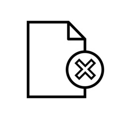 Obraz premium Vector illustration. Outline black icons of electronic and paper documents. Document flow management. Paper sheet icon.