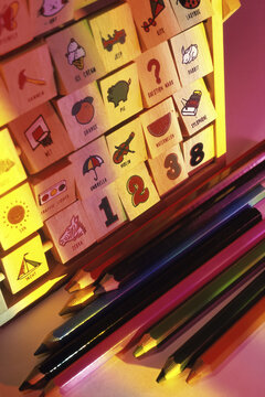 Close-up of a wooden toy