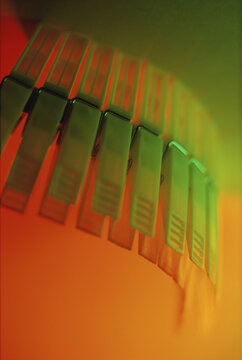 Close-up of clothespins