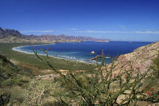 Panoramic View Of A Coast, Sea Of Cortez, Baja California Sur, Mexico