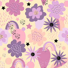 Cute and soft seamless texture for kids, vector. Perfect for baby goods, wallpaper, fashion prints and so much more