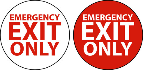 Emergency Exit Only Floor Sign On White Background