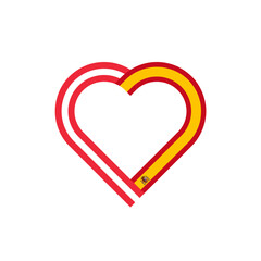 unity concept. heart ribbon icon of austria and spain flags. vector illustration isolated on white background
