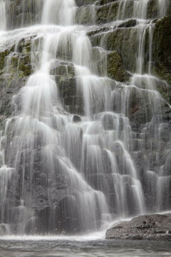 Waterfall in a forest, Port Walter, Baranof Island, Alaska, USA
