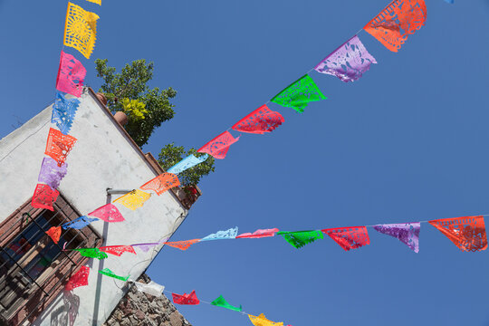 Mexico, Guanajuato, San Miguel de Allende, Flags