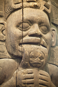 USA, Alaska, Wrangell, Totem detail