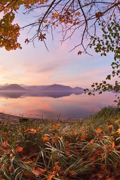 Canal at sunset, Hood Canal, Washington State, USA