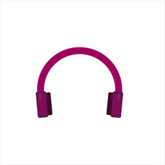 Beautiful purple headphones on a white background. Vector illustration.