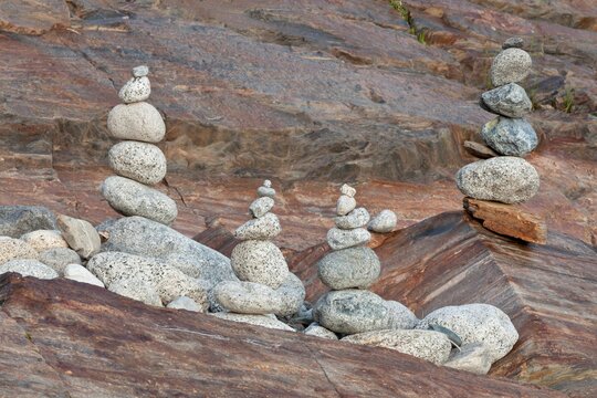 USA, California, Sequoia National Park, Middle Fork Kaweah River, Close-up of stack stone