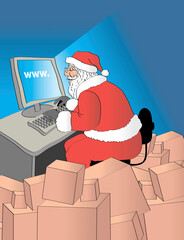Santa Internet Shopping 2 2006 Linda Braucht (20th C. American) Computer Graphics