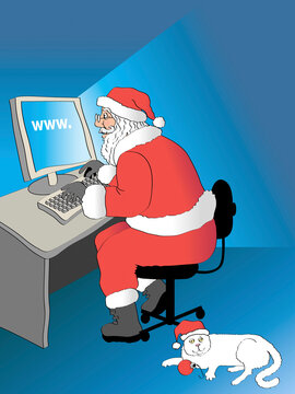 Santa Internet Shopping 1 2006 Linda Braucht (20th C. American) Computer Graphics