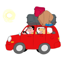 Family Trip Couple, Linda Braucht (b.20th century, /American), Computer graphics