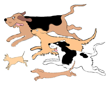 Running Dogs, Linda Braucht (b.20th C./American), Computer graphics