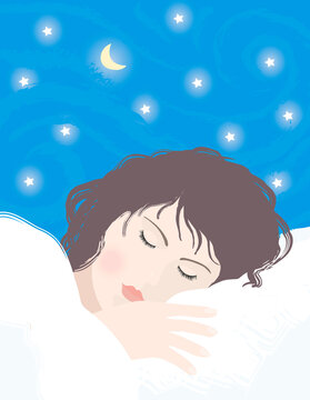 Sleeping Girl, Linda Braucht (b.20th C./American), Computer graphics