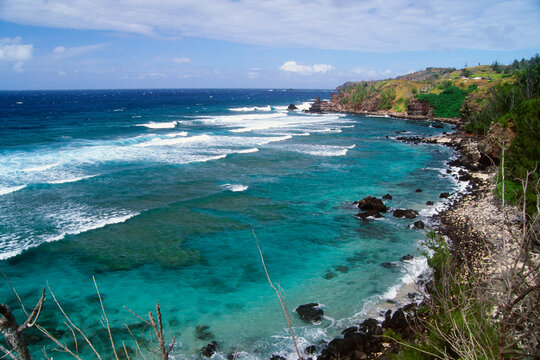 Hawaii Islands, Maui, Black Rock Beach, Scenics view of beach