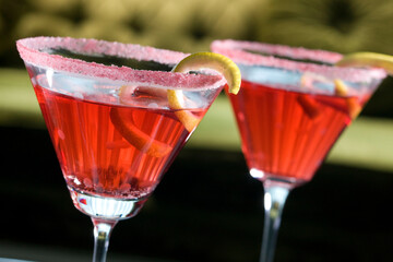 Close-up of two glasses of cocktail
