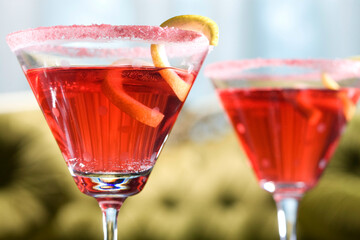 Close-up of two cocktails