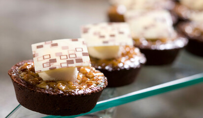 Close-up of decorative gourmet dessert