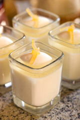 Glasses of lemon custard