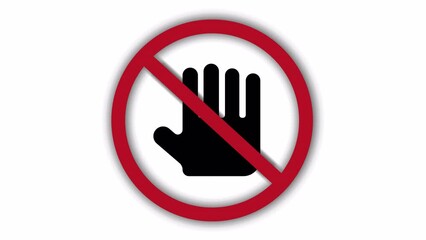 vector video (animation) of prohibition sign "do not touch"