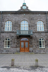 Fototapeta na wymiar Alþingi ( Althingi or Althing), the national parliament of Iceland. It is one of the oldest parliaments in the world. Reykjavik, Iceland.