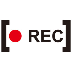 Recording icon isolated on white background