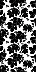 Black magic flowers seamless pattern. Vector illustration in boho style.