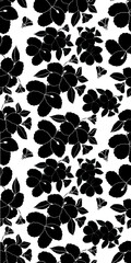 Fototapeta premium Black magic flowers seamless pattern. Vector illustration in boho style.