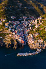 Riomaggiore from plane.