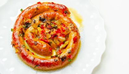 Gluten free extremely hot chilli pork sausages, and chilli cheese melts