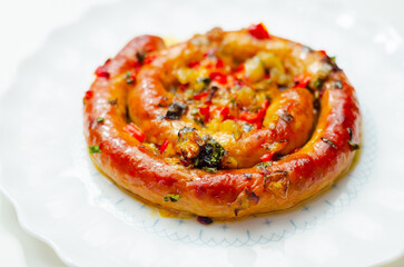 Gluten free extremely hot chilli pork sausages, and chilli cheese melts