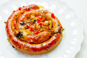 Gluten free extremely hot chilli pork sausages, and chilli cheese melts