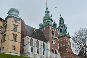 Fototapeta na wymiar Krakow Poland May 03, 2021 The royal castle at Wawel in Krakow. High quality photo