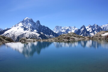 Fototapeta na wymiar lac blanc Chamonix 