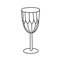 Vector goblet of unusual shape. Vintage style. Coloring pages.