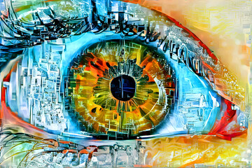 Abstract modern designed eye painting