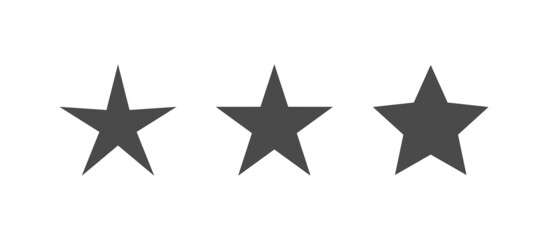 Five point stars pictogram set. Star icon collection with variants.