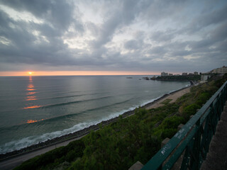 Majestic and panoramic sunset, Cote des basques, Biarritz
