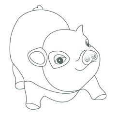 cute pigs coloring page outline