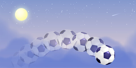 Naklejka premium Soccer ball or football ball with beautiful background.