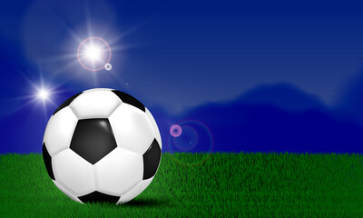 Fototapeta na wymiar Soccer ball or football ball with beautiful background.