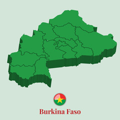 3D Map of Burkina Faso | Vector Stock Photos Designs