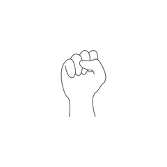 Vector illustration. Fist as a feminism protest symbol