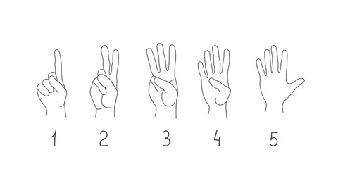 Vector hands isolated on white background