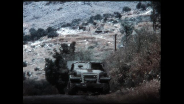Blown Out Tanks 1967 - Home movie of blown out tanks and ruins in the West Bank after the Six Day War   