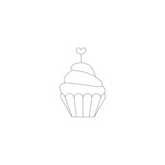 Vector cupcake isolated on white background. 